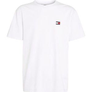 Tommy Hilfiger TJM Regular Badge Tee - Heren T-shirt - Wit - Maat S