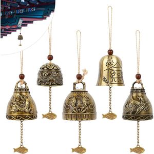 Feng Shui Chimes 5 stuks zegenbelletjes Campanula windspel Bless Wind Chime Fengshui klokken Boeddha windgong Phoenix Wind Chimes metaal voor huis tuin hangen geluk zegen