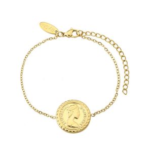 By Shir Armband edelstaal munt goud