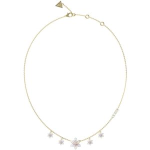 GUESS White Lotus Dames Ketting Staal - Goud