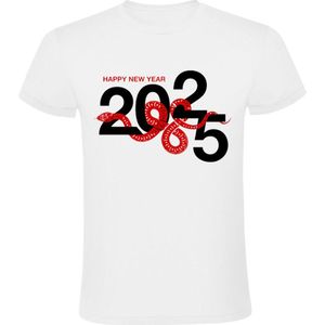 Happy snake year 2025 (Chinees) Heren T-shirt - oud & nieuw - oudjaarsavond - nieuwjaar - beste wensen - gelukkig nieuwjaar - slang - dieren - china - 新年快乐 - T恤 - 蛇 - 新年