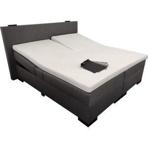 Elektrische Boxspring Milano - 160x200 cm - Compleet inclusief matrassen - Kleur: Antraciet Grijs