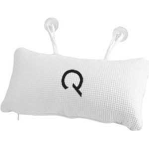 QUVIO Opblaasbaar badkussen - Nekkussen voor in bad - Badkussen met zuignappen - Wit - Relaxen in bad - Hoofdsteun kussen met antislip - Ideale ontspanning voor het hoofd en nek