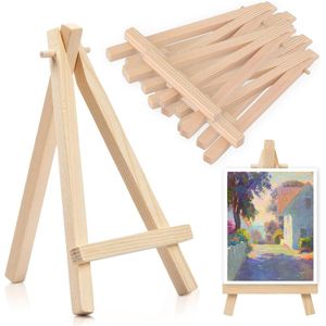 Mini Houten Schildersezel - Multifunctioneel - 20 stuks - Natuurlijk hout - Hoogte 15 cm