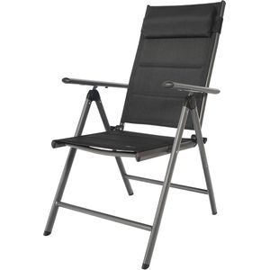 AXI Mack Campingstoel – Standenstoel – Antraciet & zwart – Ventilerend en weerbestendig – 120 kg draagvermogen – Verstelbare standen en inklapbaar – Comfortabele klapstoel – Lichtgewicht