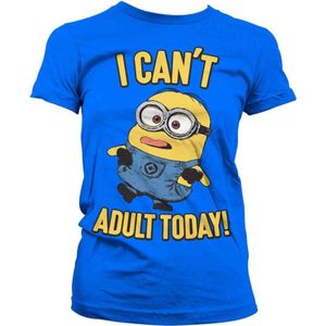 Minions Dames Tshirt -S- I Can't Adult Today Blauw