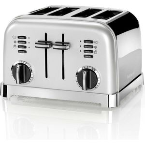 Cuisinart 4 Slice Toaster Broodrooster CPT180SE  - 4 sleuven - Ontdooifunctie - Bagelfunctie - 6 standen - Zilver