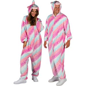 Dieren Kostuum Eenhoorn Volwassenen - Pluche - Dieren Onesie - Carnaval - Verkleedkleren Damen En Heren - Roze - Maat XS/S