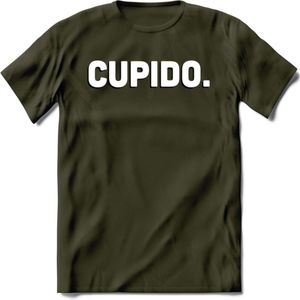 Cupido - Valentijn T-Shirt | Grappig Valentijnsdag Cadeautje voor Hem en Haar | Dames - Heren - Unisex | Kleding Cadeau | - Leger Groen - M