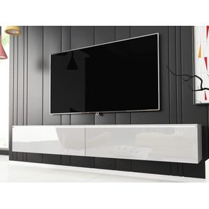 Mobistoxx Tv-meubel Dubai met LED, TV kast Wit / hoogglans wit, tv meubel 180cm