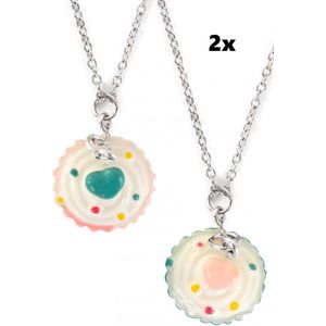 2x Ketting cupcake - Bakken cup cake festival fun thema feest party carnaval optocht