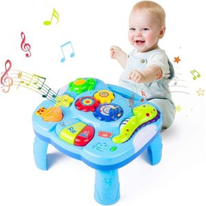 Activiteitentafel, babyspeelgoed, muzikale leertafel voor leeftijd 6-12 maanden, activiteiten speelgoed voor jongens meisjes 6 7 8 9 10 11 12+ maanden