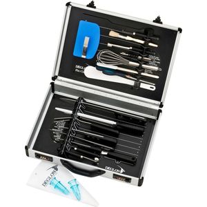 Déglon Grote aluminium koffer - 22-delige set - met beschermende plateaus - lichtgewicht en robuust - zwart en aluminium