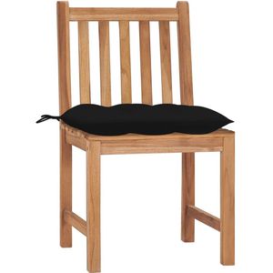 vidaXL Tuinstoelen 2 st met kussens massief teakhout - Tuinstoel - Tuinstoelen - Buitenstoel - Buitenstoelen