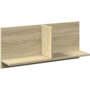 The Living Store Wandkast 70x16,5x30 cm bewerkt hout sonoma eikenkleurig - Wandkast - Houten Kast - Opslagruimte - Zwevende Kast - Minimalistisch Design