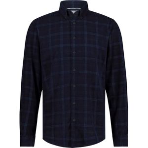 State Of Art Overhemd Fine Corduroy Ruit Donkerblauw (navy) - Maat M - Heren - Overhemden Casual