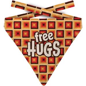 Plenty Gifts Hondenhalsdoek Free Hugs Polyester Oranje Maat L