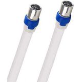 Coax kabel op de hand gemaakt - 20 meter - Wit - IEC 4G Proof Antennekabel - F-connector naar F-connector pluggen - Complete Satelliet Coaxkabel