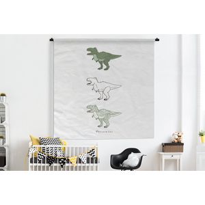 Wandkleed - Wanddoek - Kinderkamer - Kleuren - Dinosaurus - Jongen - Meiden - Kids - 180x180 cm - Wandtapijt