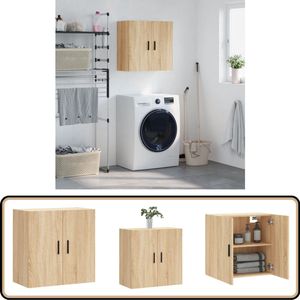 vidaXL Wandkast - 60x31x60 cm - Sonoma Eiken - Hout Wandkast - Houten Kast - Sonoma Eiken - Badkamerkast - Woonkamerkast