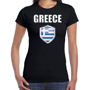 Griekenland landen t-shirt zwart dames - Griekse landen shirt / kleding - EK / WK / Olympische spelen Greece outfit S