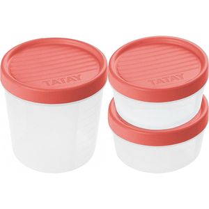 Set van 3 vershouddozen (1 x 1,3 l, 1 x 0,5 l, 1 x 0,2 l), schroefdop, BPA-vrij, geschikt voor magnetron en vaatwasser, wit