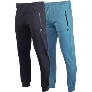 2- Pack Donnay Joggingbroek met elastiek - Sportbroek - Heren - Maat XL - Navy/Vintage blue