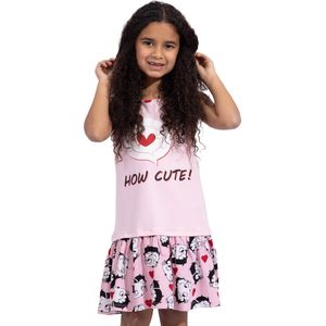 VANILLA -  Heart meisjes nachthemd  - Egyptisch katoen - Roze - PJ522 - 8-9 jaar