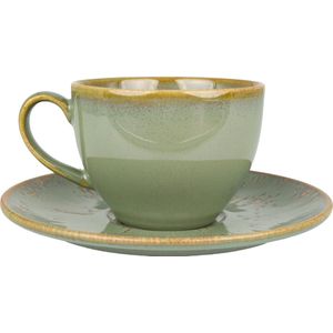 Bonna Sage Snell - Thee kopjes & schotel - 230 cc - Porselein - set van 6