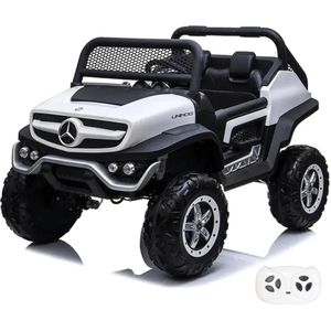 Mercedes Unimog - Elektrische Kinderauto - 12V - 4x4 - 1 tot 6 jaar - Wit