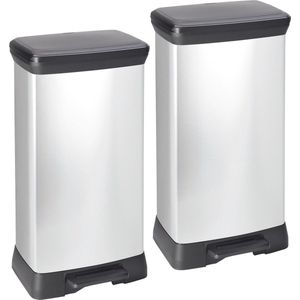 Curver Decobin Prullenbak - 50L - 2 stuks - Metallic