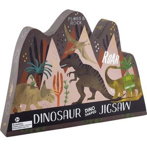 Floss & Rock Dinosaurus puzzel - 80 stukjes - 35 x 55 cm - Multi