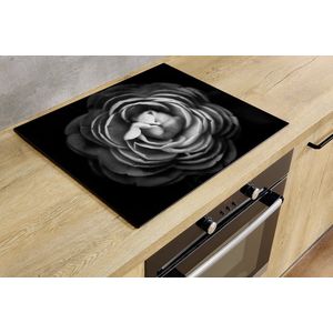 Inductiebeschermer - Black Flower - 85x50 cm - Inductiebeschermer - Inductie Afdekplaat Kookplaat - Inductie Mat - Anti-Slip - Keuken Decoratie - Keuken Accessoires