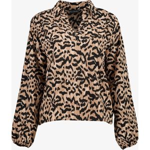 TwoDay dames blouse met dierenprint bruin - Maat M