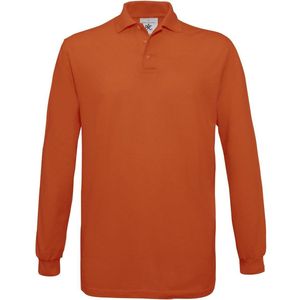 Oranje polo t-shirt met lange mouw XL