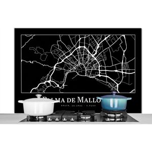 Spatscherm keuken 120x80 cm - Kookplaat achterwand Plattegrond - Stadskaart - Palma de Mallorca - Kaart - Muurbeschermer - Spatwand fornuis - Hoogwaardig aluminium