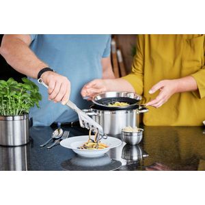 Spaghettitang, hoogwaardige pastaschep van 18/10 roestvrij staal voor het serveren van pasta, vaatwasmachinebestendig