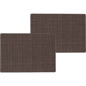 4x stuks stevige luxe Tafel placemats Liso bruin 30 x 43 cm - Met anti slip laag en Teflon coating toplaag