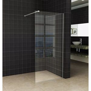 Inloopdouche 8 mm Helder Glas met Verchroomde Profielen – Breedte 105 cm - Hoogte 200 cm - Nano-coating