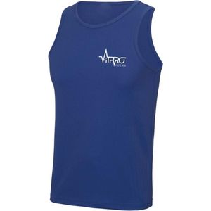 FitProWear Sporthemd Heartbeat Blauw Heren Maat M - Hemden - Sportkleding - Trainingskleding - Polyester - Mouwloos - Shirt