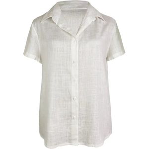 Livano Linnen Blouse Dames - T-Shirt - Polo - Overhemd - Shirt - Zomer - Ibiza Stijl - Beige - Maat XL