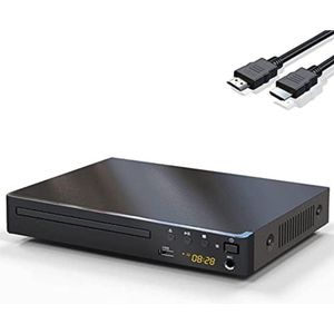 DVD speler met HDMI - DVD speler met HDMI aansluiting - DVD speler HDMI - DVD speler portable - Zwart - 0,98kg