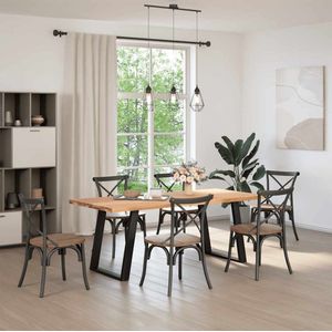 vidaXL Eettafel rechthoekig 200x90x74 cm massief eikenhout lichtbruin - Eettafel - Eettafels - Eetkamertafel - Keukentafel