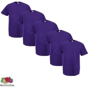 Fruit of the Loom - 5 stuks Valueweight T-shirts Ronde Hals - Heather Paars - L