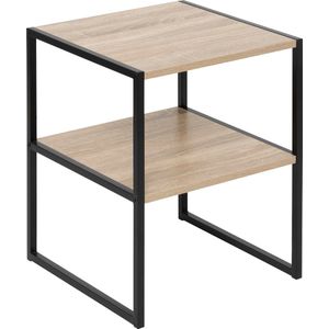 5Five Aliaj Nachttafel met 2 planken - Bijzettafel - 40x40x50cm - Beige