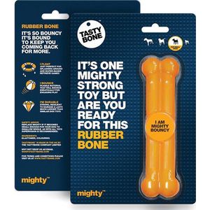 Tasty bone mighty rubber bot - small - oranje