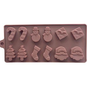 Eizook Kerst Siliconen vorm Kerstmis - Fondantvorm - Chocoladevorm Kerst - IJsvorm