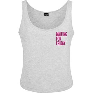 Mister Tee - Ladies Waiting For Friday Box Tank heather grey Mouwloze top - XL - Grijs