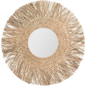 Spiegel Ael - Schilfrohr D. 80 cm - Beige - Atmosphera createur d'interieur