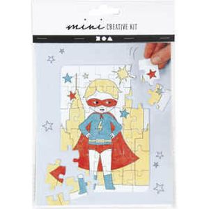 Mini Creatieve Set - Superhelden Puzzel - Inkleuren - Kinderen - DIY - 2 sets